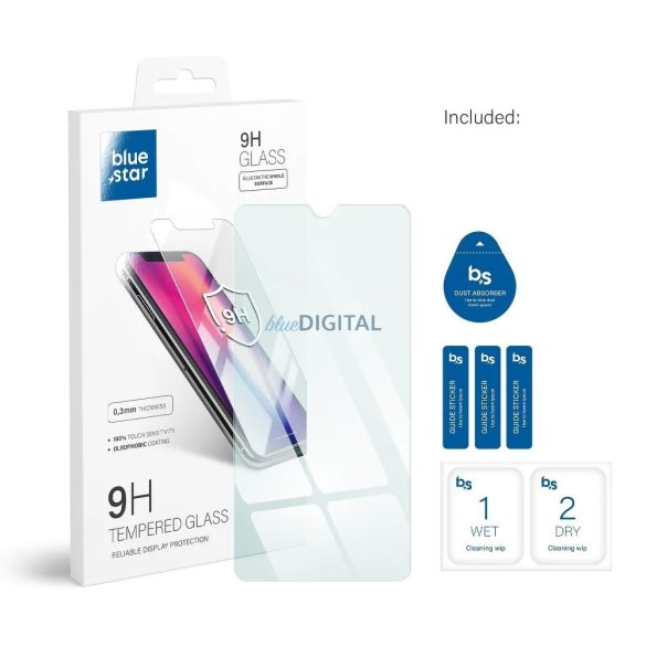 Samsung Galaxy A34 előlapi üvegfólia, edzett, 9H, 0.3mm, SM-A346, Bluestar