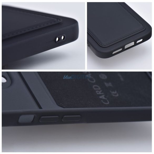 Samsung Galaxy A14 4G/5G szilikon tok, hátlap tok, bankkártya tartós, fekete, SM-A145, SM-A146, Card