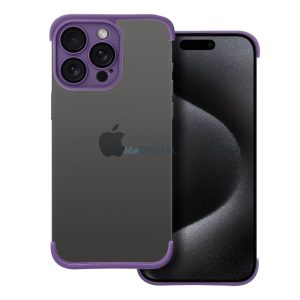 iPhone 13 Pro Max (6.7") keret tok, TPU tok, kameravédelem, sötétlila, Mini Bumpers