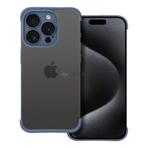 iPhone 13 Pro Max (6.7") keret tok, TPU tok, kameravédelem, kék, Mini Bumpers