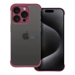   iPhone 13 Pro Max (6.7") keret tok, TPU tok, kameravédelem, bordó, Mini Bumpers