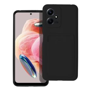 Xiaomi Redmi Note 12 5G / Poco X5 szilikon tok, hátlap tok, bankkártya tartós, fekete, Card