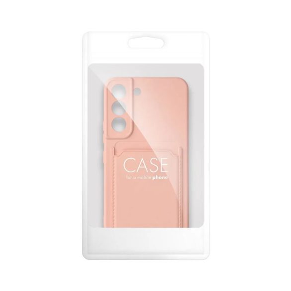 Xiaomi Redmi Note 12 5G / Poco X5 szilikon tok, hátlap tok, bankkártya tartós, rózsaszín / barackvirág, Card