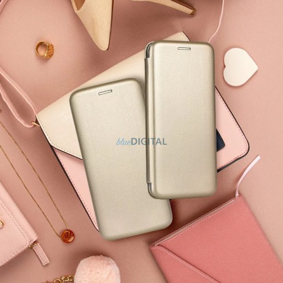 Xiaomi Redmi Note 12 5G / Poco X5 telefontok, könyvtok, mágneszáras, flip tok, szilikon keretes, arany, Forcell Elegance