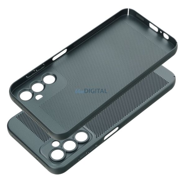 Samsung Galaxy A14 4G/5G hátlap tok, műanyag tok, légáteresztő, zöld, SM-A145, SM-A146, Breezy