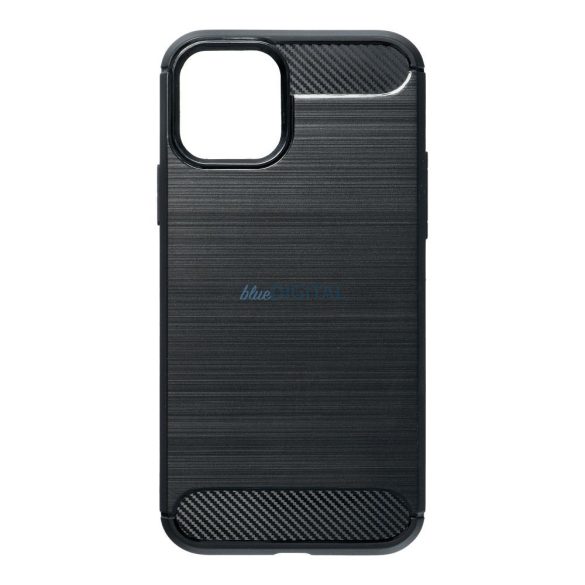 iPhone 15 Pro (6.1") szilikon tok, fekete, Carbon fiber