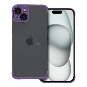 iPhone 15 Plus (6.7") keret tok, TPU tok, kameravédelem, sötétlila, Mini Bumpers