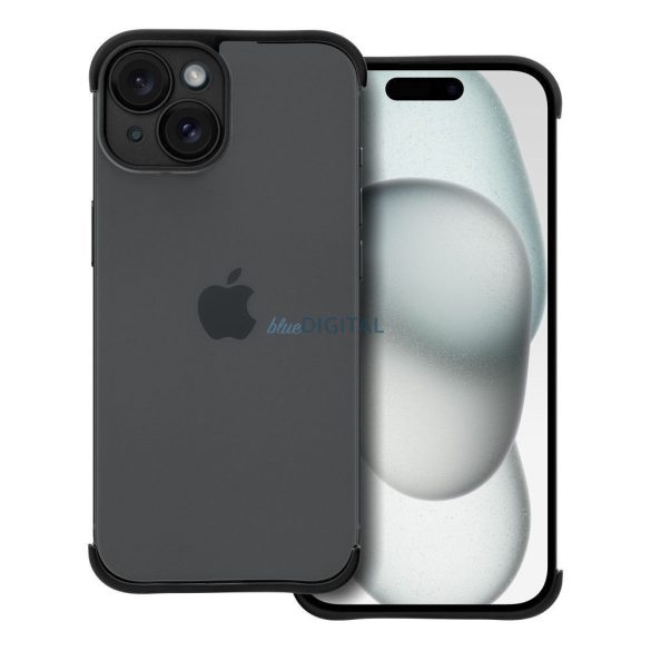 iPhone 15 (6.1") keret tok, TPU tok, kameravédelem, fekete, Mini Bumpers