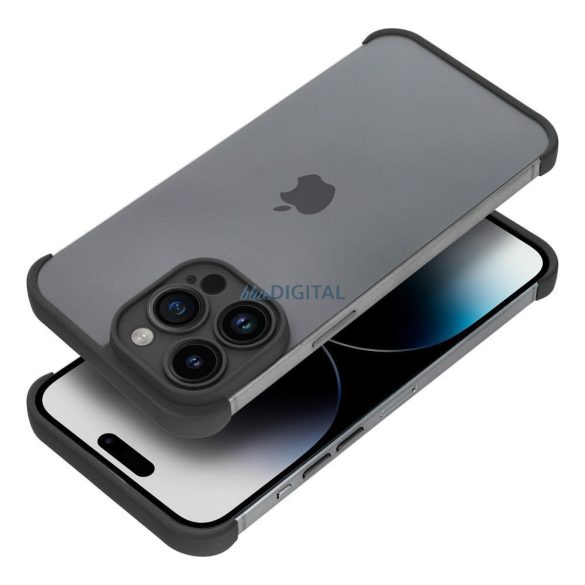 iPhone 15 (6.1") keret tok, TPU tok, kameravédelem, fekete, Mini Bumpers