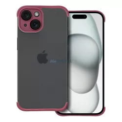   iPhone 15 (6.1") keret tok, TPU tok, kameravédelem, bordó, Mini Bumpers
