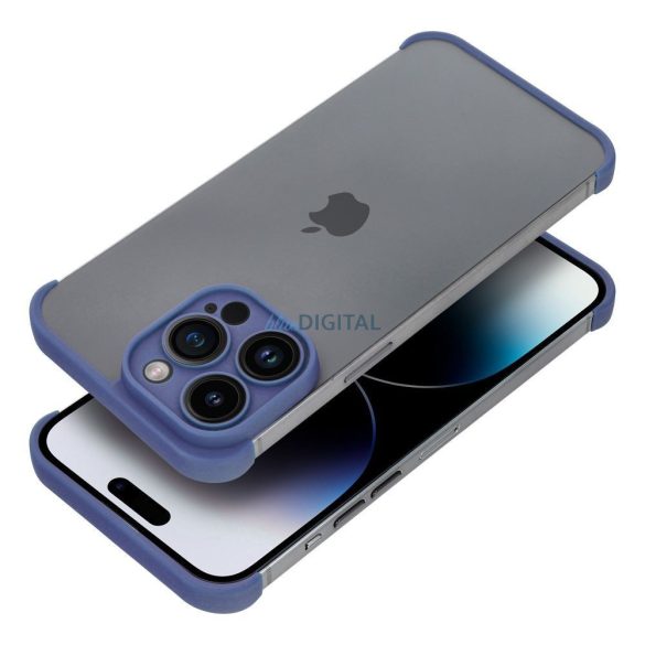 iPhone 15 Pro (6.1") keret tok, TPU tok, kameravédelem, kék, Mini Bumpers