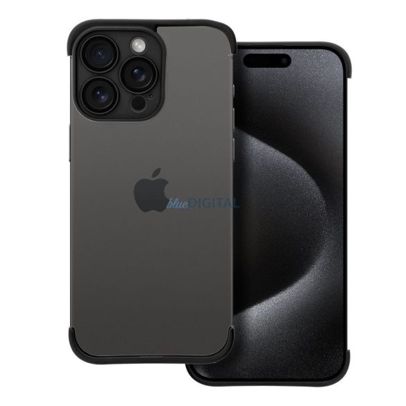 iPhone 15 Pro Max  (6.7") keret tok, TPU tok, kameravédelem, fekete, Mini Bumpers