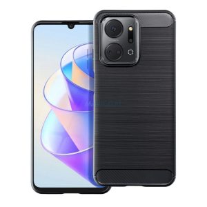 Honor X6a szilikon tok, fekete, Carbon fiber