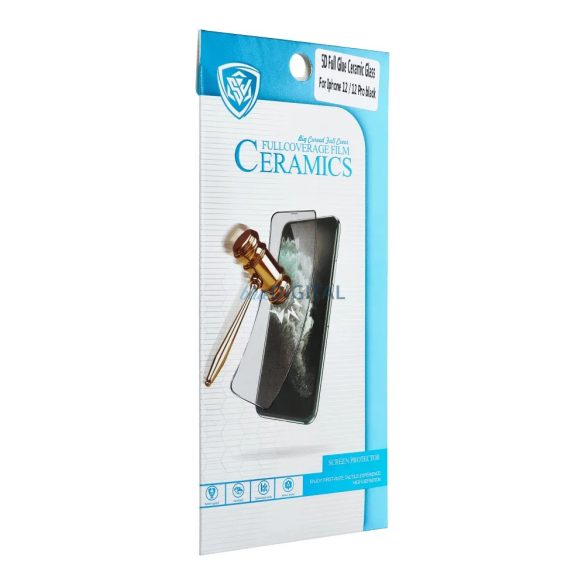 Samsung Galaxy A54 előlapi üvegfólia, edzett, hajlított, fekete keret, 9H, SM-A546, 5D Full Glue Ceramic Glass