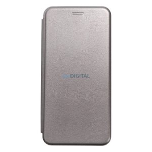 Samsung Galaxy A15 4G/5G telefontok, könyvtok, mágneszáras, flip tok, szilikon keretes, szürke, SM-A155, SM-A156, Forcell Elegance