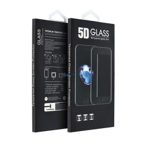 Samsung Galaxy A15 4G/5G előlapi üvegfólia, edzett, hajlított, fekete keret, 9H, SM-A155, SM-A156, 5D Full Glue