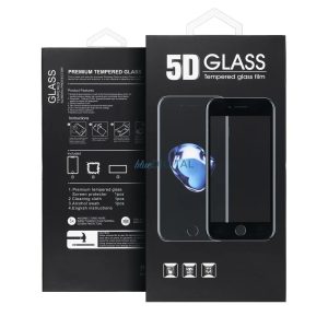 iPhone 15 / 16 (6.1") előlapi üvegfólia, edzett, hajlított, betekintés védelem, fekete keret, 9H, 5D Full Glue (Privacy)