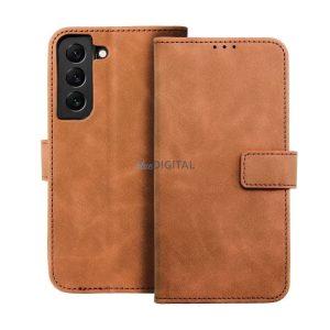 Samsung Galaxy A35 telefon tok, könyvtok, oldalra nyíló tok, mágnesesen záródó, SM-A356, barna, Tender Book