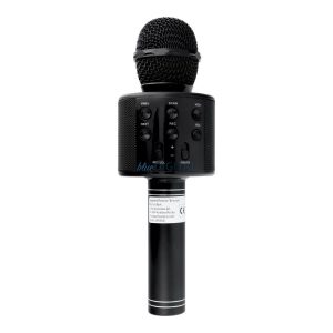 Bluetooth karaoke mikrofon hangszóróval, vezeték nélküli, fekete, WS-858