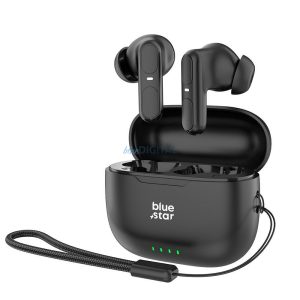 Stereo bluetooth headset vezeték nélküli töltőtokkal, TWS, fekete, BlueStar BK31