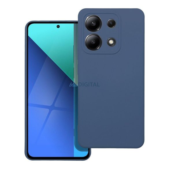 Xiaomi Redmi Note 13 4G szilikon tok, matt, velúr belső, kék, Silicone