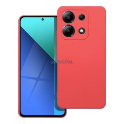   Xiaomi Redmi Note 13 4G szilikon tok, matt, velúr belső, piros / barack, Silicone