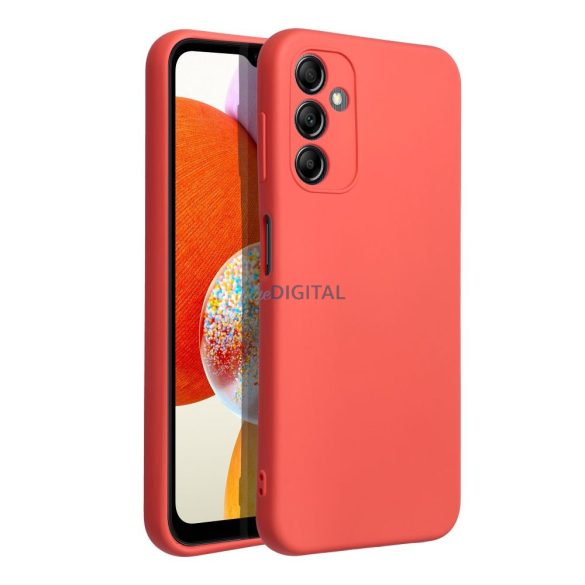 Xiaomi Redmi Note 13 4G szilikon tok, matt, velúr belső, piros / barack, Silicone