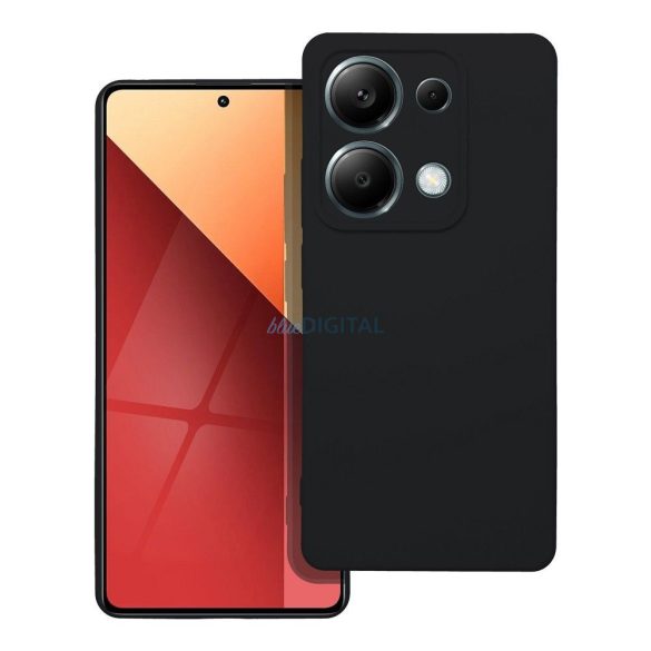 Xiaomi Redmi Note 13 Pro 4G szilikon tok, matt, velúr belső, fekete, Silicone