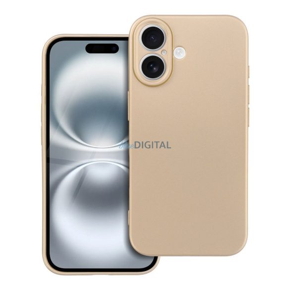 iPhone 16 Plus (6.7") hátlap tok, TPU tok, arany, Metallic