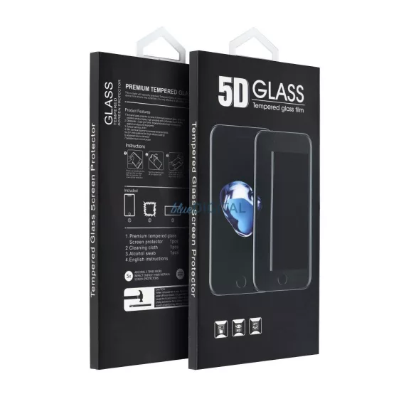 Xiaomi 14T / 14T Pro előlapi üvegfólia, edzett, hajlított, fekete keret, 9H, 5D Full Glue