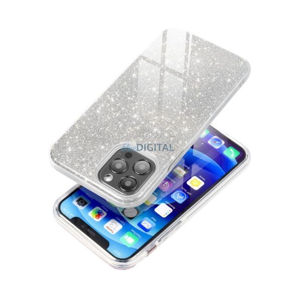 Samsung Galaxy A56 szilikon tok, csillámos, hátlap tok, ezüst, SM-A566, Shining