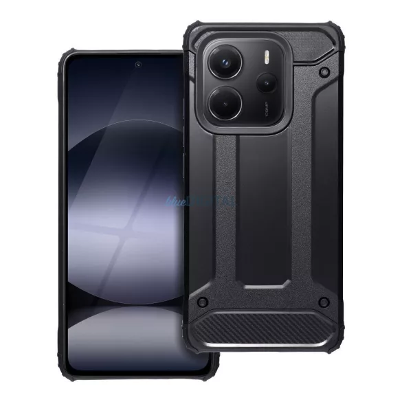 Xiaomi Redmi Note 14 4G ütésálló hátlap tok, fekete, Defender II