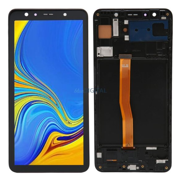 Samsung Galaxy A7 2018 LCD + érintőpanel kerettel, fekete, SM-A750, Incell