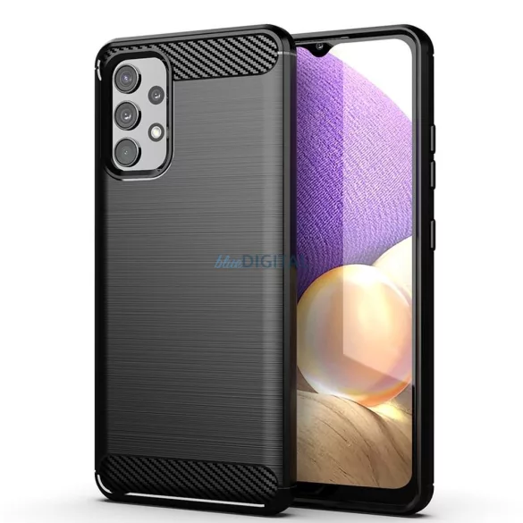 Samsung Galaxy A06 4G/5G szilikon tok, fekete, SM-A065, SM-A066, Carbon fiber
