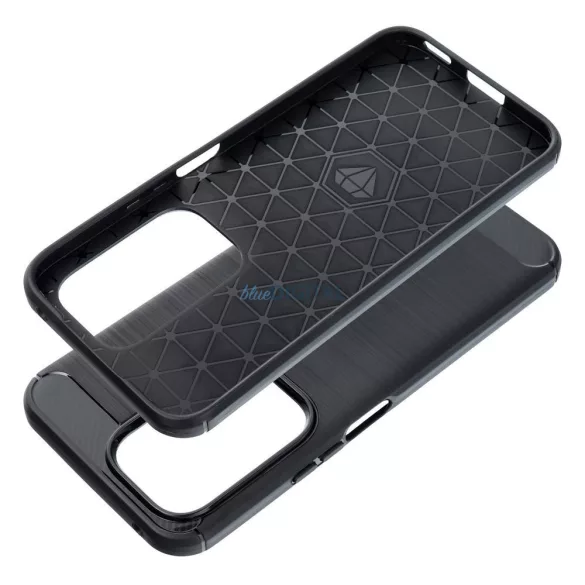 Honor 400 Pro szilikon tok, fekete, Carbon fiber