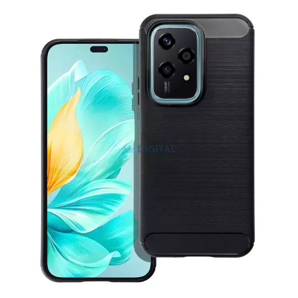 Honor 400 Lite szilikon tok, fekete, Carbon fiber
