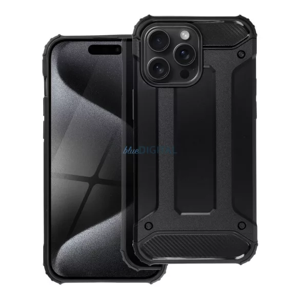 iPhone 17 Air (6.5") ütésálló hátlap tok, fekete, Defender II