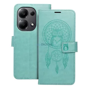 Samsung Galaxy S25 FE  telefon tok, könyvtok, oldalra nyíló tok, mágnesesen záródó, zöld, dreamcatcher, SM-S731, Mezzo