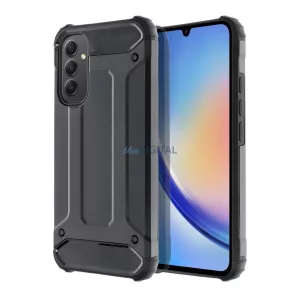 Samsung Galaxy A17 4G/5G ütésálló hátlap tok, fekete, SM-A175, SM-A176, Defender II