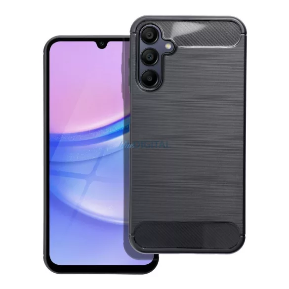 Samsung Galaxy A37 szilikon tok, fekete, SM-A376, Carbon fiber