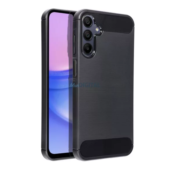 Samsung Galaxy A37 szilikon tok, fekete, SM-A376, Carbon fiber