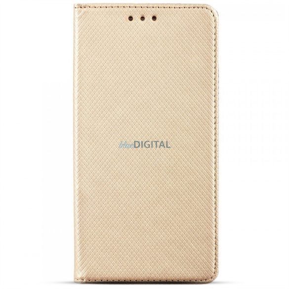 Samsung Galaxy A36 telefon tok, könyvtok, oldalra nyíló tok, mágnesesen záródó, SM-A366, arany
