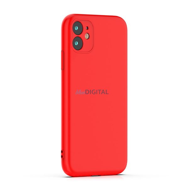 Xiaomi Redmi Note 14 4G szilikon tok, hátlap tok, velúr belső, piros, matt, Silicone Case