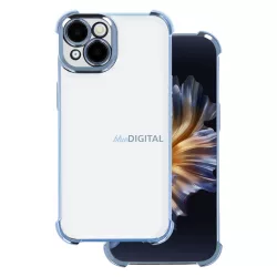   Xiaomi Redmi Note 14 Pro 5G szilikon tok, puha TPU tok, kamera védelemmel, színes keretes, kék, Anti Shock Chrome
