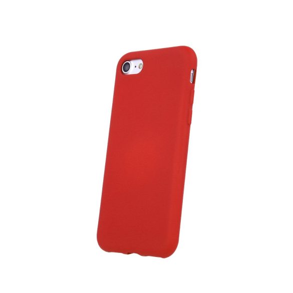 iPhone 14 (6,1") szilikon tok, hátlap tok, velúr belső, piros, matt, Silicone Case