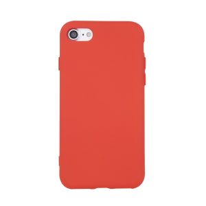 iPhone 14 Pro (6,1") szilikon tok, hátlap tok, velúr belső, piros, matt, Silicone Case