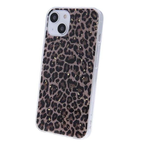 Samsung Galaxy A22 5G hátlap tok, TPU tok, SM-A226, Gold Glam Leopard 1