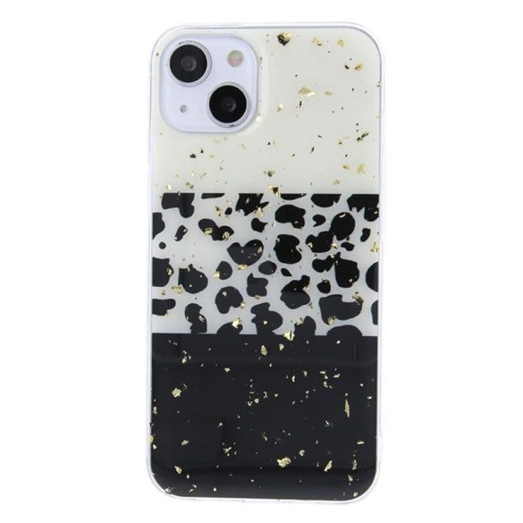 Samsung Galaxy A22 5G hátlap tok, TPU tok, SM-A226, Gold Glam Leopard 2