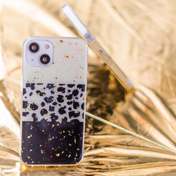 Samsung Galaxy A33 hátlap tok, TPU tok, SM-A336, Gold Glam Leopard 2