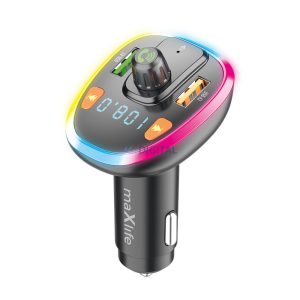 Bluetooth FM transmitter, 2xUSB/SD kártya foglalat, 5V/3.1A/15.5W, fekete, Maxlife MXFT-03